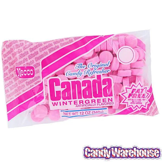 Canada Mints Pink Wintergreen 12Ounce Bag Candy Warehouse