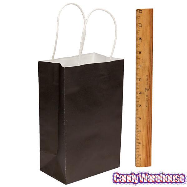 Candy Bags with Handles - Black: 12-Piece Pack - Candy Warehouse
