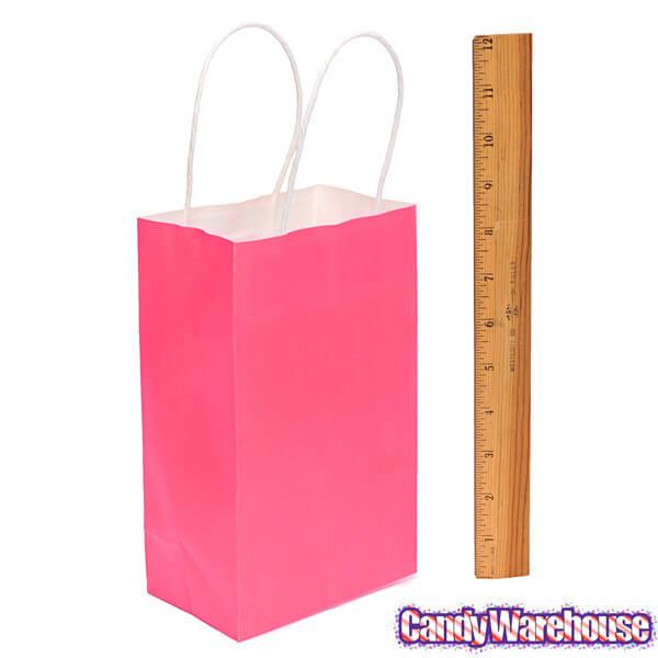 Candy Bags with Handles - Hot Pink: 12-Piece Pack - Candy Warehouse