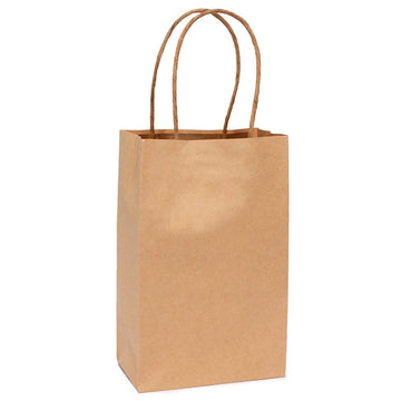 Candy Bags with Handles - Natural: 12-Piece Pack - Candy Warehouse