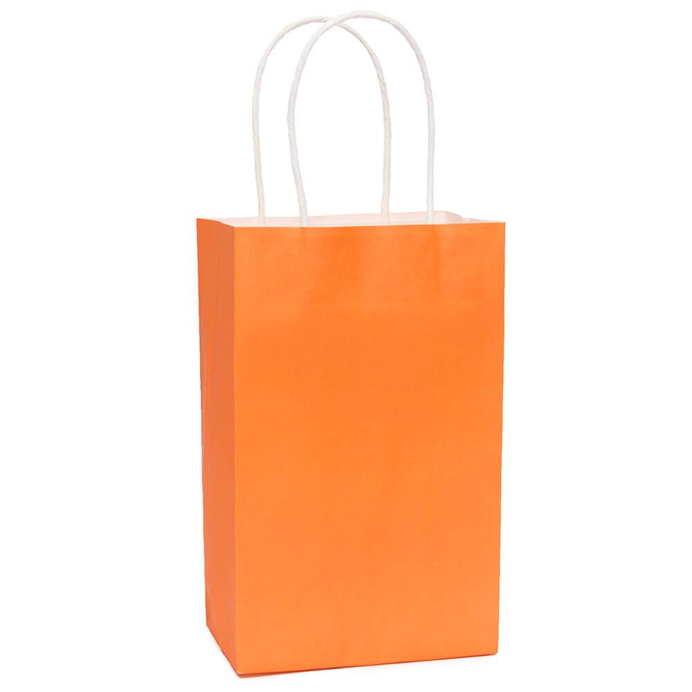 Candy Bags with Handles - Orange: 12-Piece Pack - Candy Warehouse