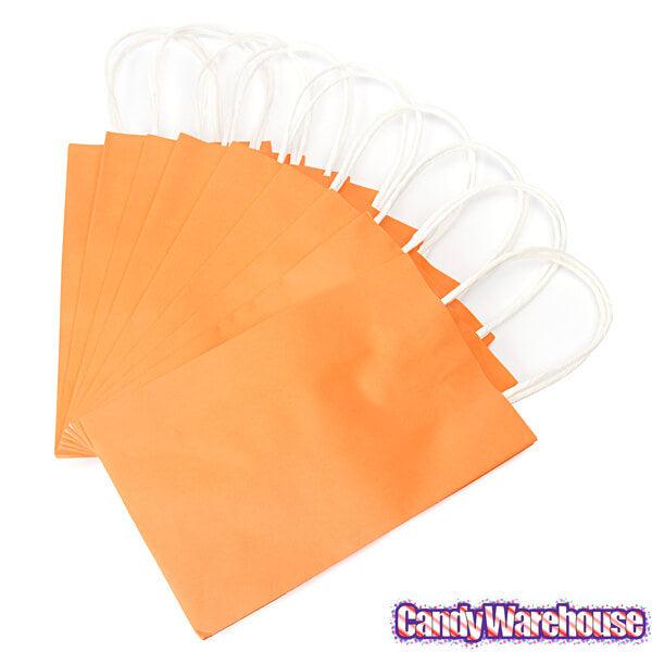 Candy Bags with Handles - Orange: 12-Piece Pack - Candy Warehouse