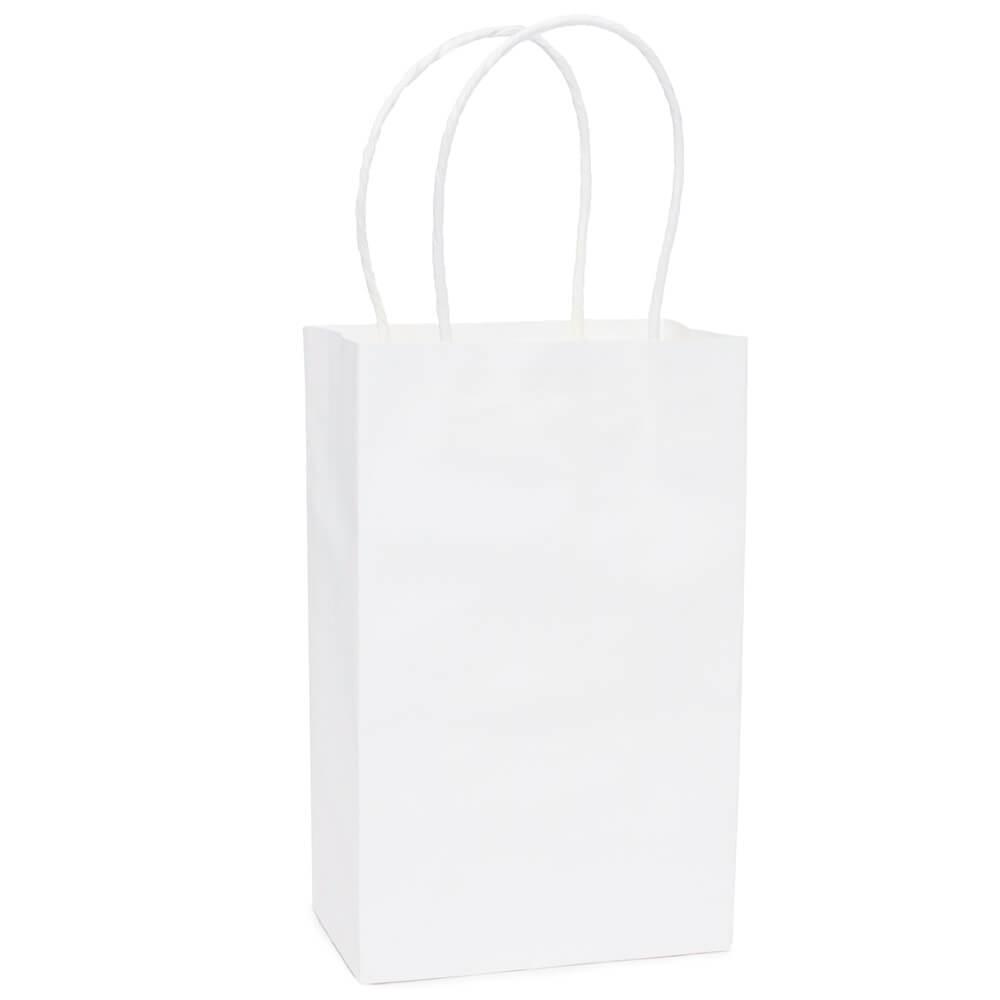 Candy Bags with Handles - White: 12-Piece Pack - Candy Warehouse