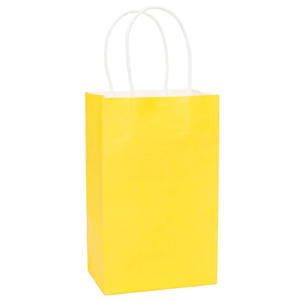 Candy Bags with Handles - Yellow: 12-Piece Pack - Candy Warehouse