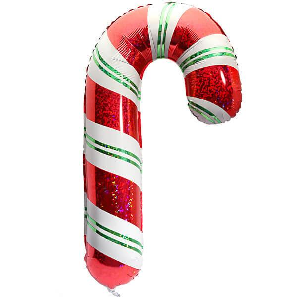 Candy Cane Holographic Balloon: 41-Inch - Candy Warehouse