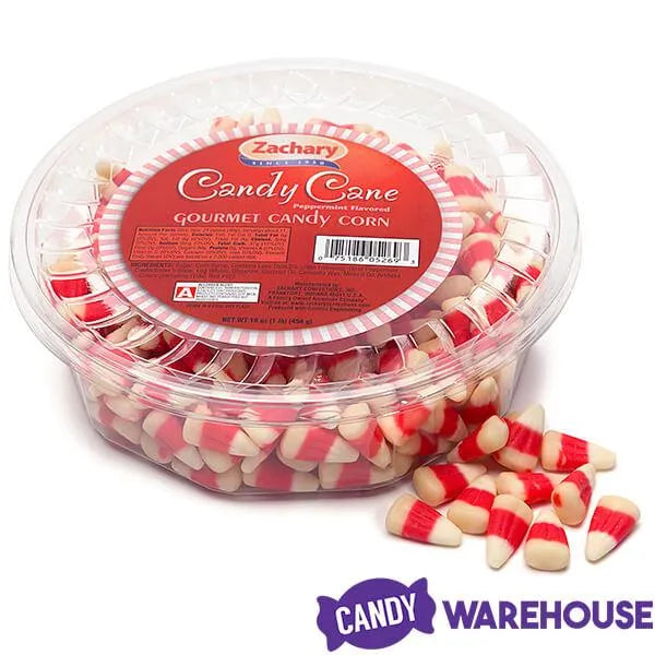 Candy Cane Peppermint Candy Corn 16Ounce Tub Candy Warehouse