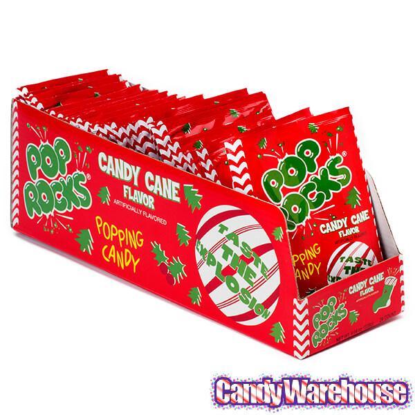 Candy Cane Pop Rocks Candy Packs: 24-Piece Box - Candy Warehouse
