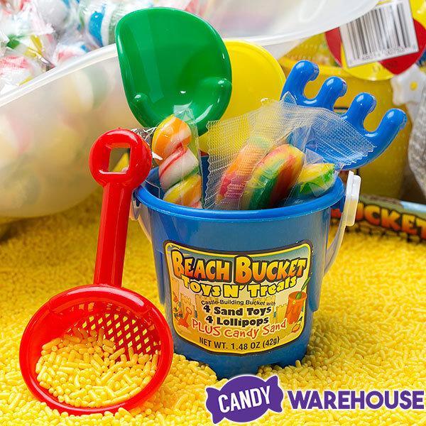 Candy Filled Mini Beach Buckets: 12-Piece Box - Candy Warehouse