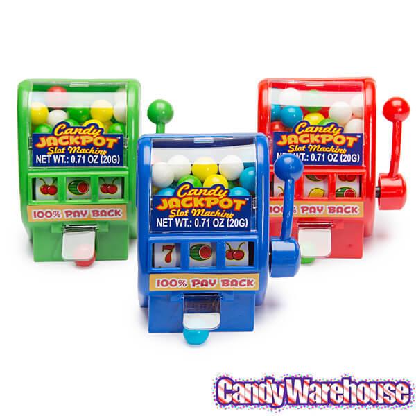 Candy Jackpot Slot Machine Dispensers: 12-Piece Display - Candy Warehouse
