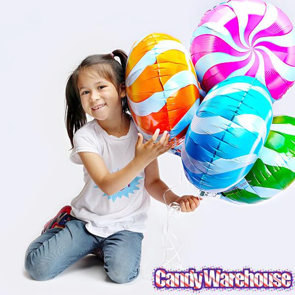 Candy Swirl Foil Balloon - Green: 18-Inch - Candy Warehouse