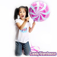 Candy Swirl Foil Balloon - Pink: 18-Inch - Candy Warehouse
