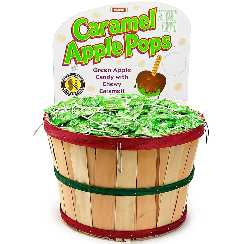 Caramel Apple Pops in Bulk 1000Piece Bushel Basket Candy Warehouse