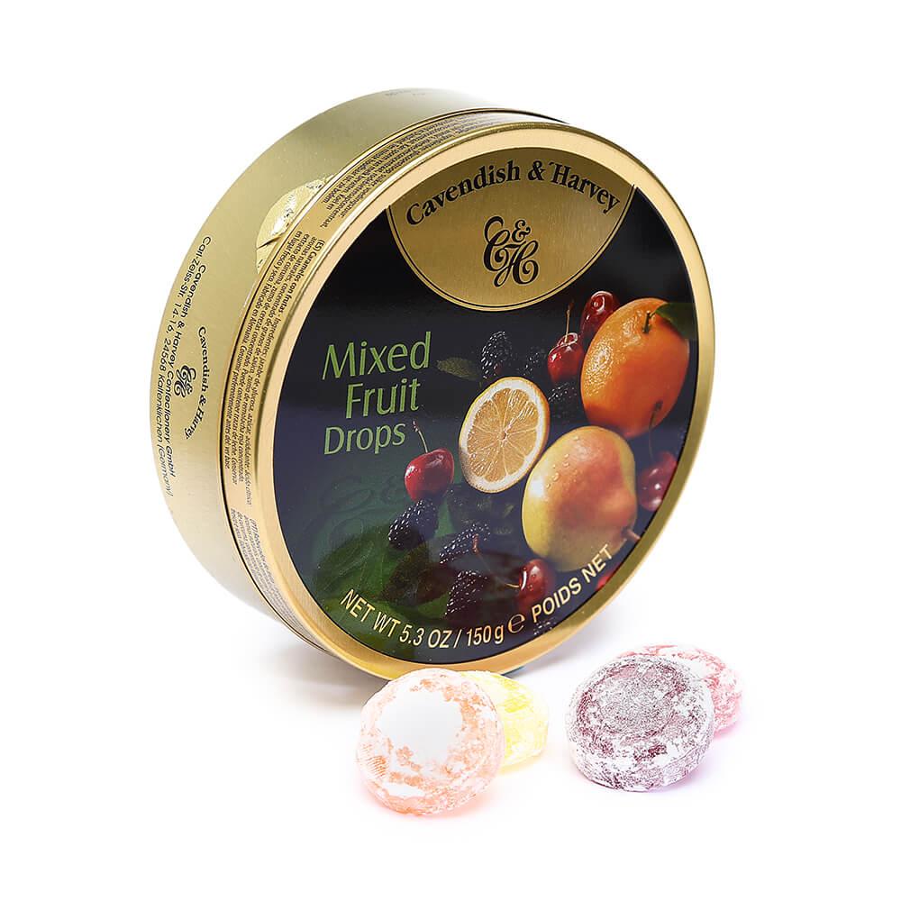 Cavendish & Harvey Hard Candy Drops Tins - Mixed Fruit: 12-Piece Box - Candy Warehouse
