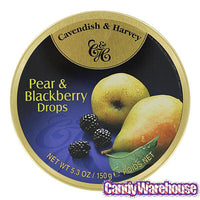 Cavendish & Harvey Hard Candy Drops Tins - Pear & Blackberry: 12-Piece Box - Candy Warehouse