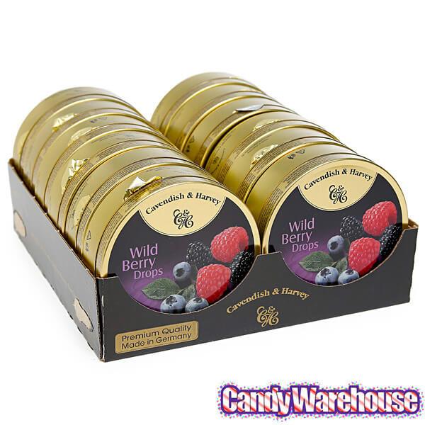 Cavendish & Harvey Hard Candy Drops Tins - Wild Berry: 12-Piece Box - Candy Warehouse