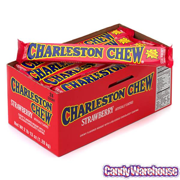Charleston Chew Candy Bars - Strawberry: 24-Piece Box - Candy Warehouse