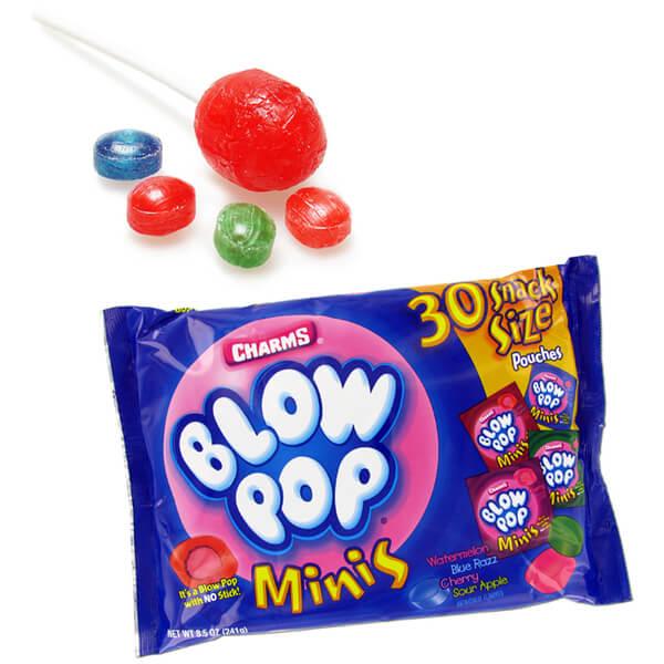 Charms Blow Pop Minis Snack Size Packs: 30-Piece Bag - Candy Warehouse