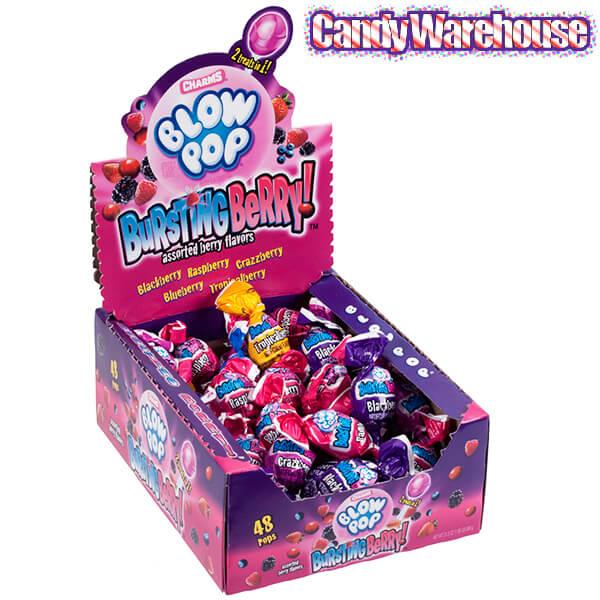 Charms Blow Pops - Bursting Berry: 48-Piece Box - Candy Warehouse