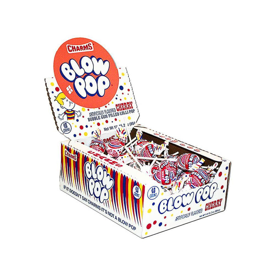Charms Blow Pops - Cherry: 48-Piece Box - Candy Warehouse