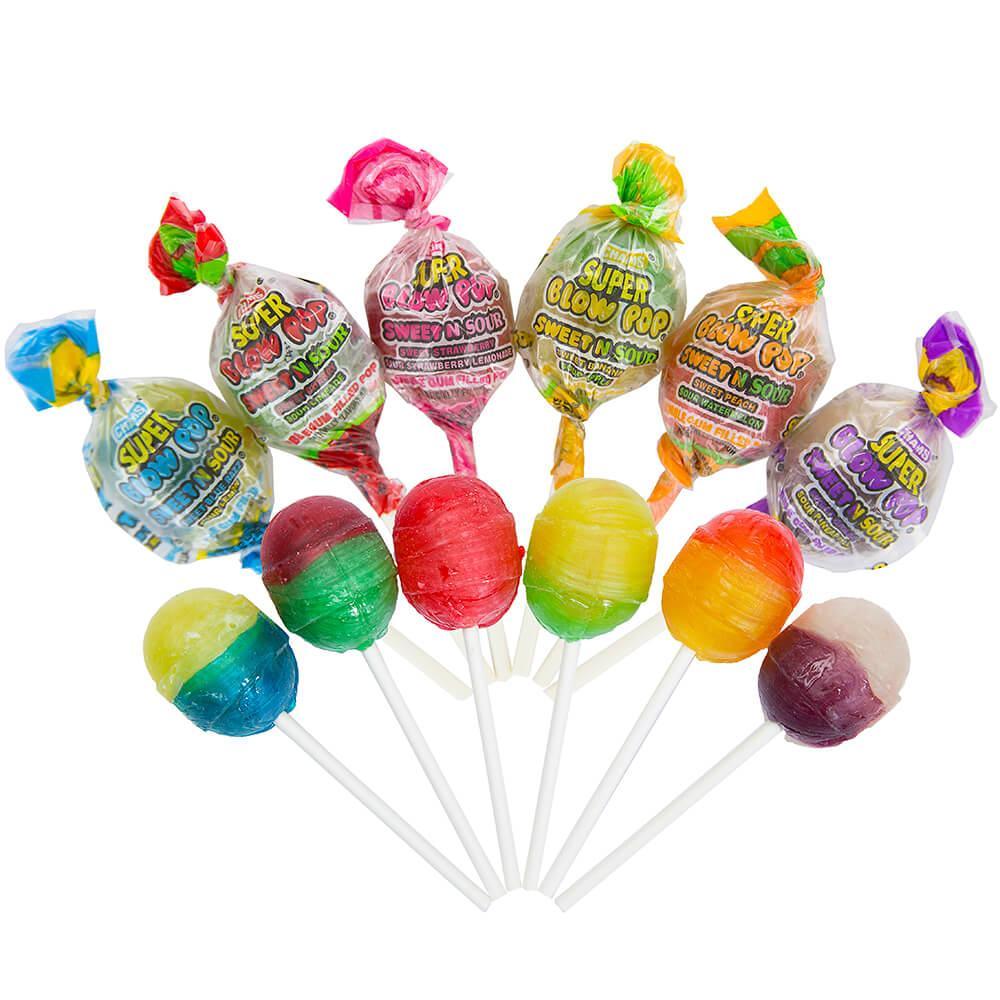 Charms Super Blow Pops Sweet N Sour Assortment: 48-Piece Box - Candy Warehouse