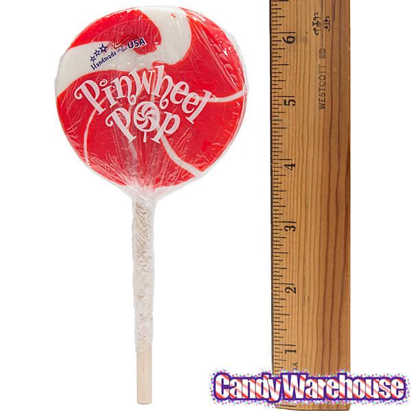 Cherry 2.5-Inch Pinwheel Pops: 12-Piece Box - Candy Warehouse