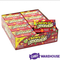 Chewy Lemonhead Fruit Mix Candy Mini Packs: 24-Piece Box - Candy Warehouse