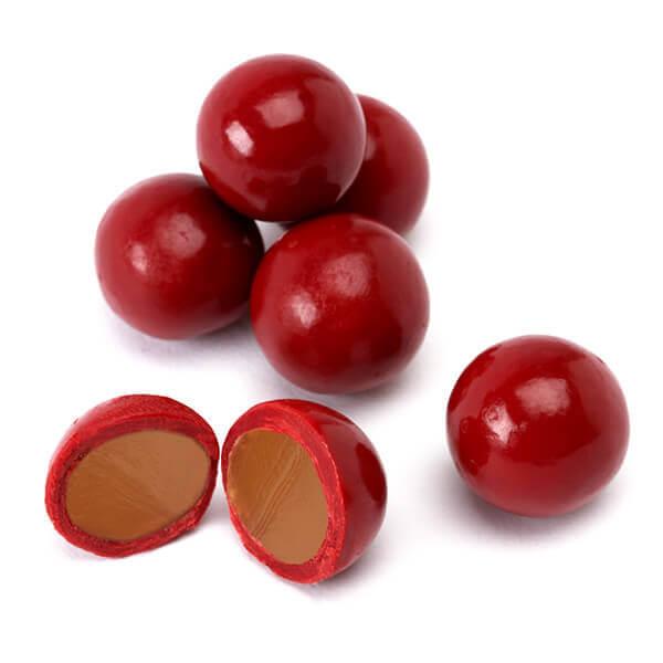 Chocolate Covered Caramel Balls - Red Apple: 2LB Bag - Candy Warehouse