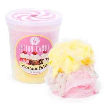 Chocolate Storybook Cotton Candy - Banana Split: 1-Ounce Tub - Candy Warehouse
