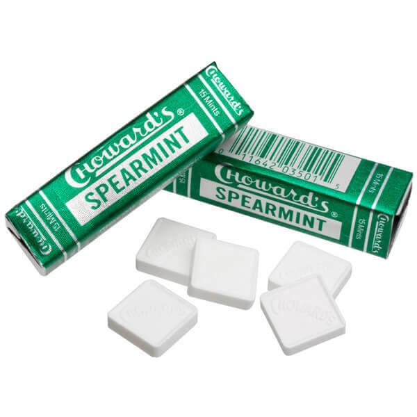 Choward's Spearmint Squares Candy Packs: 24-Piece Box - Candy Warehouse