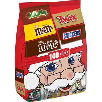 Christmas Chocolate Fun Size Mix: 140-Piece Bag - Candy Warehouse