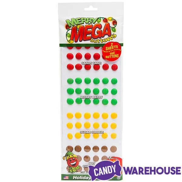 Christmas Mega Candy Buttons Sheets 2Piece Pack Candy Warehouse