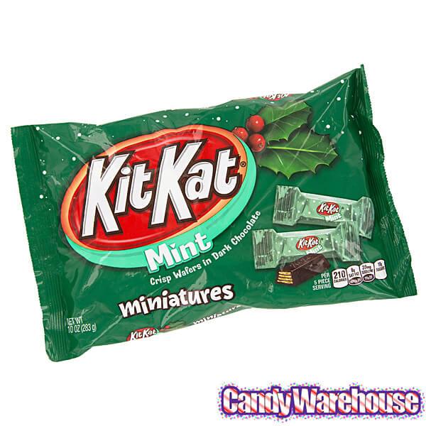 Christmas Mint Dark Chocolate Kit Kat Minis Candy: 10-Ounce Bag - Candy Warehouse
