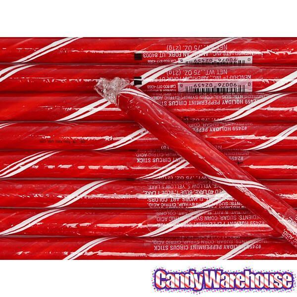 Christmas Peppermint Hard Candy Sticks: 100-Piece Box - Candy Warehouse