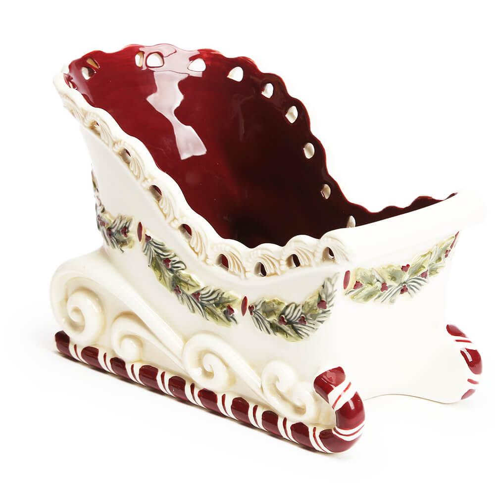 Christmas Sleigh Ceramic Candy Dish - Candy Warehouse