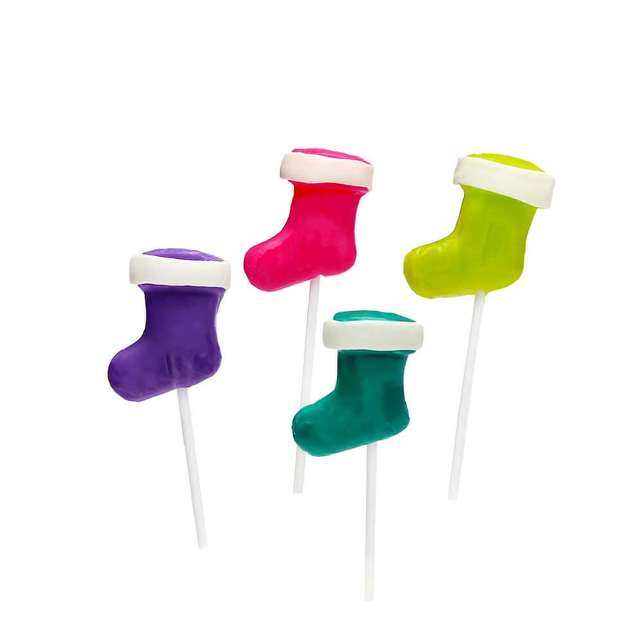 Christmas Stockings Lollipops: 12-Piece Box - Candy Warehouse