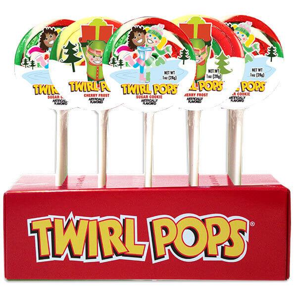 Christmas Twirl Pops 1-Ounce Swirl Lollipops: 12-Piece Display - Candy Warehouse