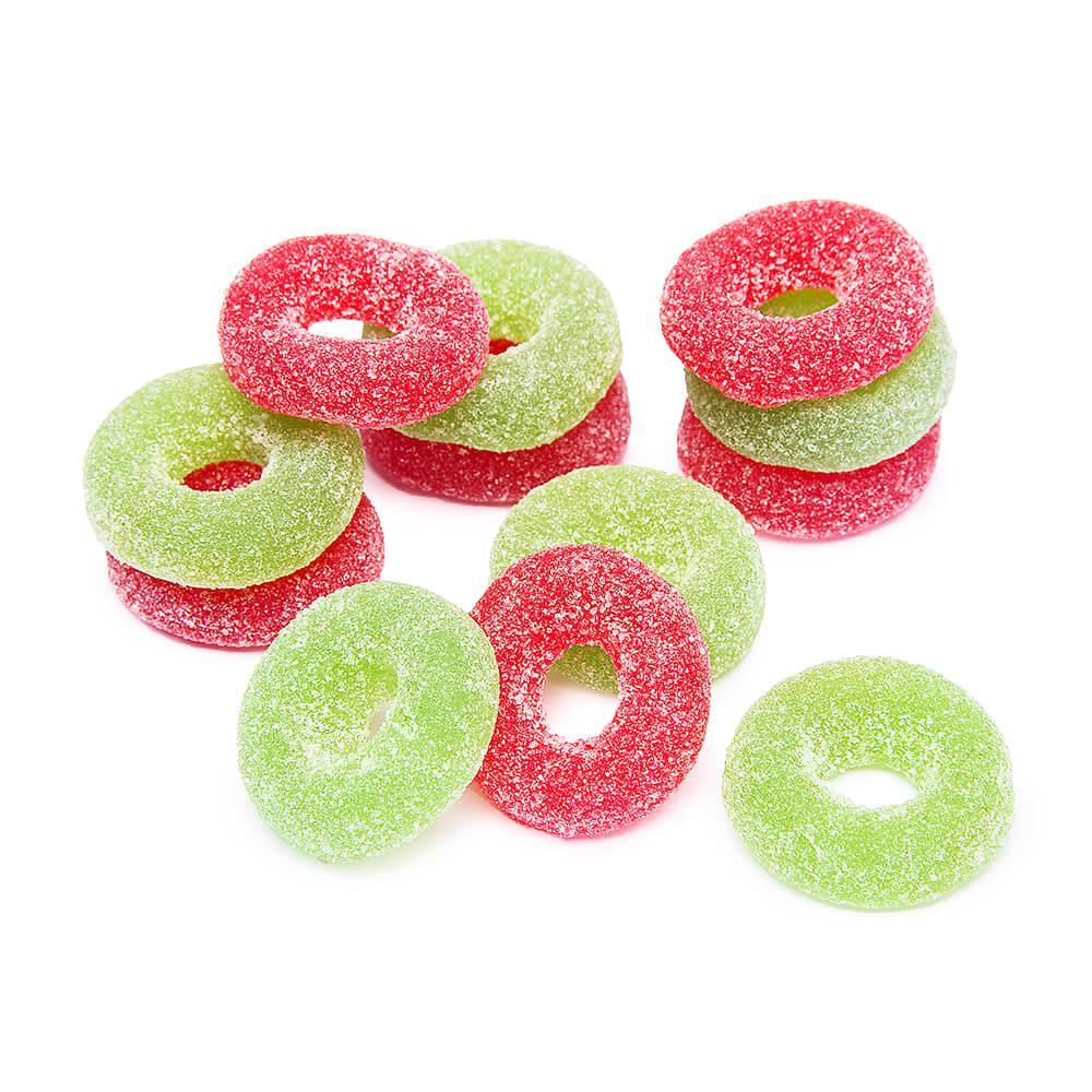Christmas Wreaths Jelly Rings Candy: 16-Ounce Tub - Candy Warehouse