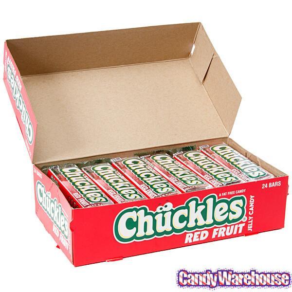 Chuckles Red Fruit Jelly Candy Packs: 24-Piece Box - Candy Warehouse