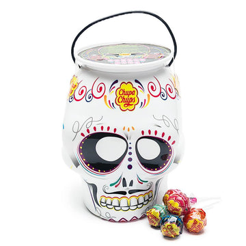 Chupa Chups Lollipops 70-Piece Day of the Dead Skull Candy Container - Candy Warehouse