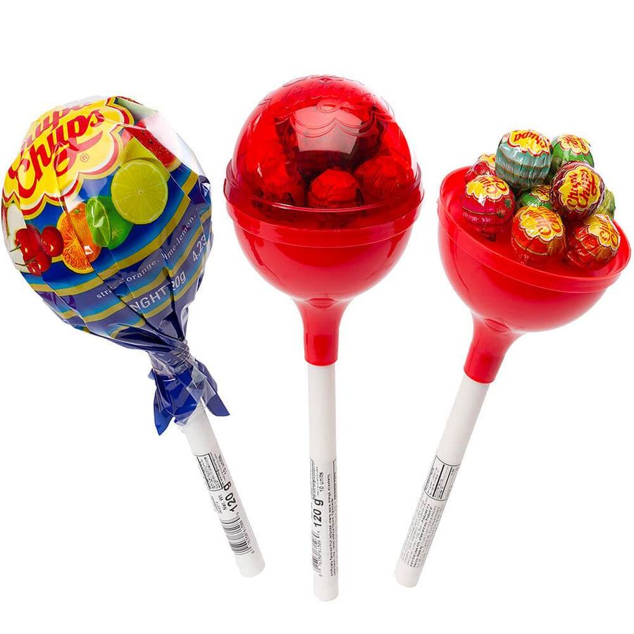 Chupa Chups Mini Suckers in Giant Lollipop Containers: 3-Piece Set - Candy Warehouse