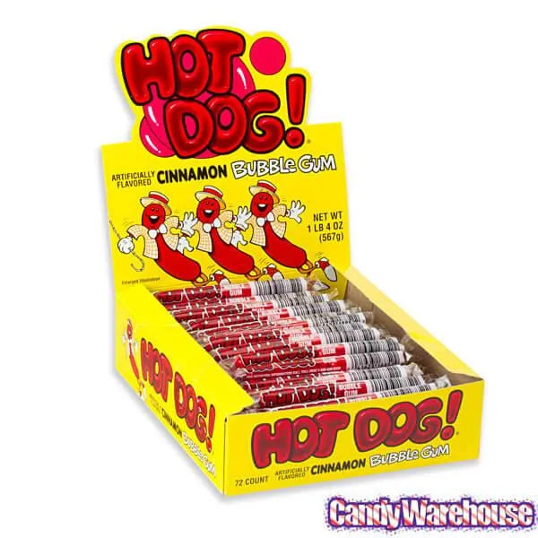 Cinnamon Hot Dog Gum Packs 72Piece Box Candy Warehouse