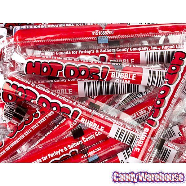 Cinnamon Hot Dog Gum Packs: 72-Piece Box - Candy Warehouse