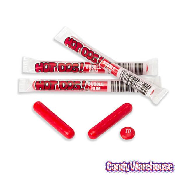 Cinnamon Hot Dog Gum Packs: 72-Piece Box - Candy Warehouse
