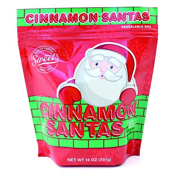 Cinnamon Santas Candy: 14-Ounce Bag - Candy Warehouse
