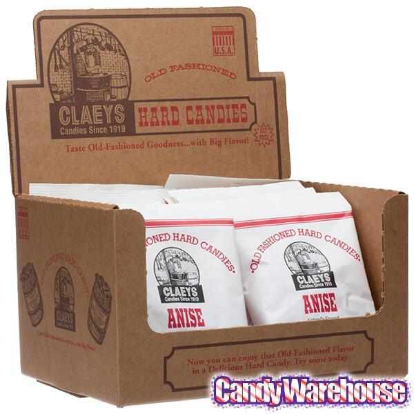 Claeys Hard Candy Drops Bags - Anise: 12-Piece Box - Candy Warehouse