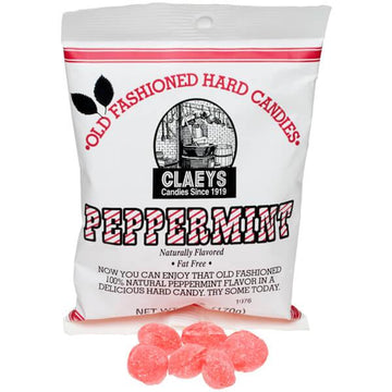 Claeys Hard Candy Drops Bags - Peppermint: 12-Piece Box - Candy Warehouse