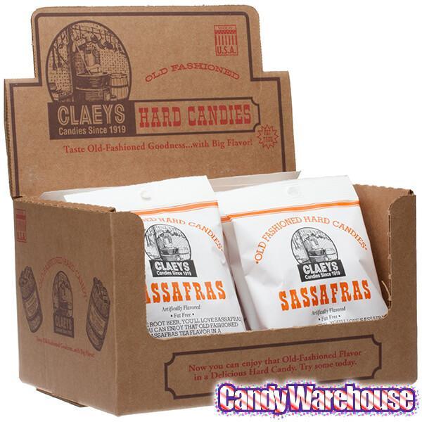 Claeys Hard Candy Drops Bags - Sassafras: 12-Piece Box - Candy Warehouse