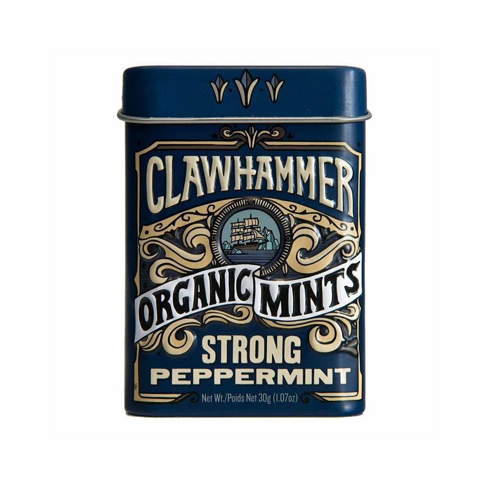 Clawhammer Organic Mint Tins - Strong Peppermint: 12-Piece Box - Candy Warehouse