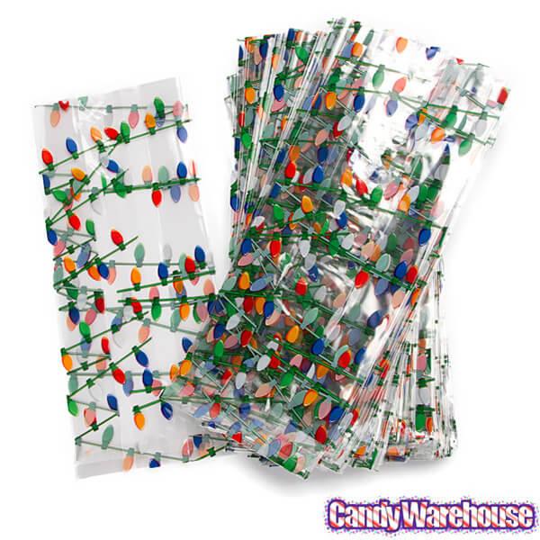 Clear Cello Candy Bags with Holiday Lights: 100-Piece Box - Candy Warehouse