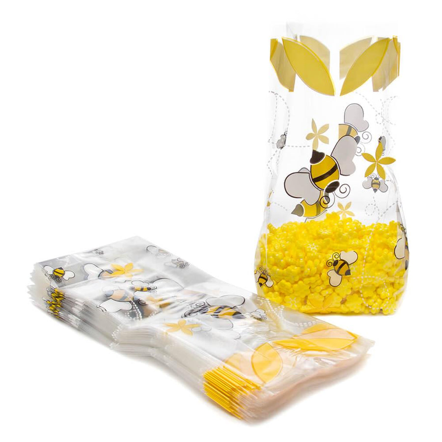 Clear Cello Candy Bags with Honey Bees: 100-Piece Box - Candy Warehouse